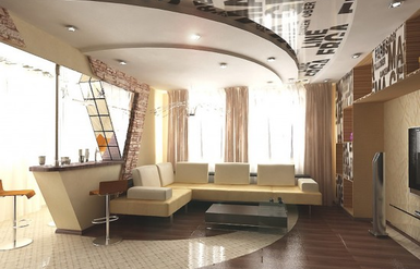 Многоуровневые натяжные потолки 1