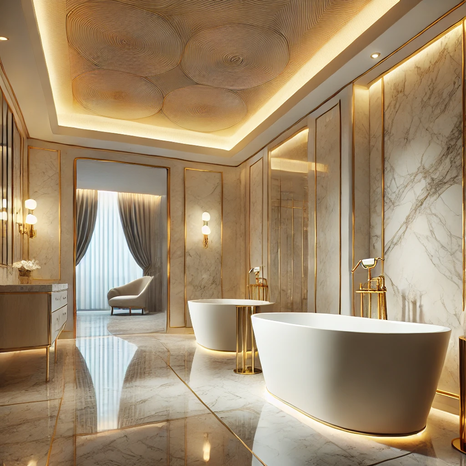 Натуральный камень и керамическая плитка – тренд в отделке ванных комнат